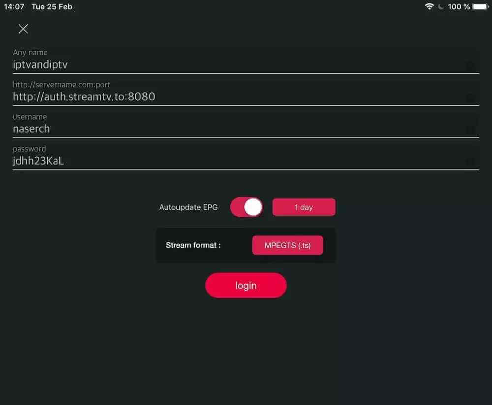interface d'application ios iptv EGOR numérique