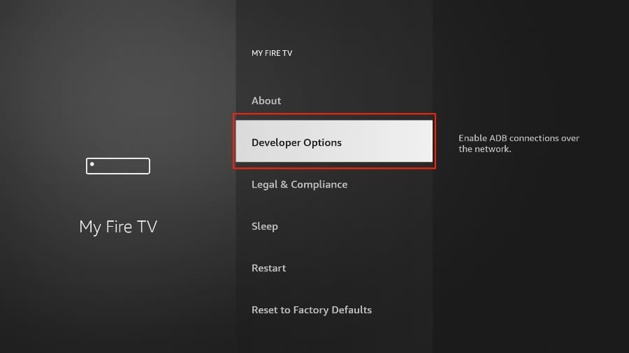 select developer options EGOR Digital